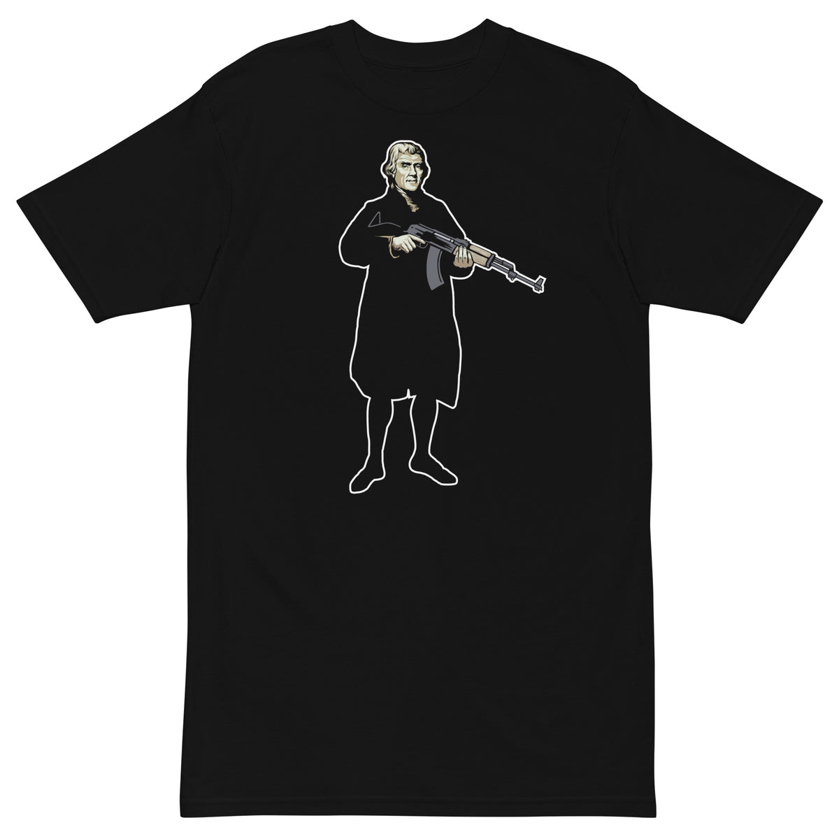 Thomas Jefferson Holding an AK47 Heavyweight Graphic T-Shirt