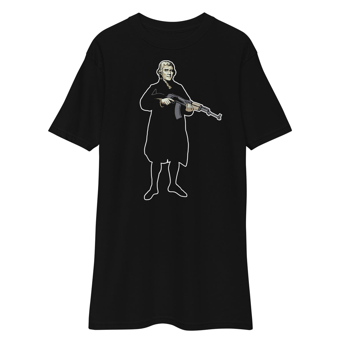 Thomas Jefferson Holding an AK47 Heavyweight Graphic T-Shirt