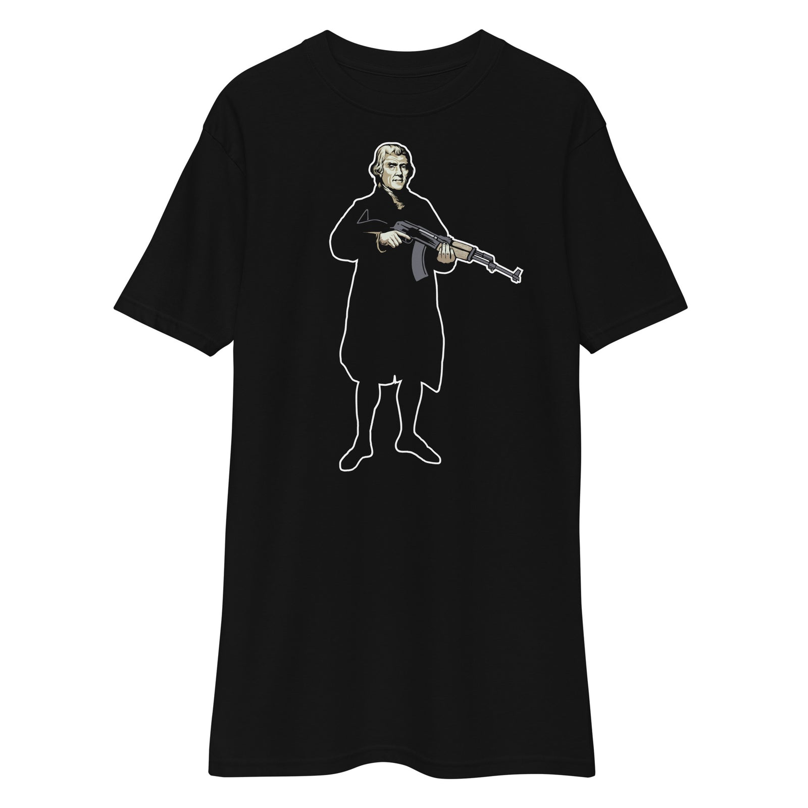 Thomas Jefferson Holding an AK47 Heavyweight Graphic T-Shirt