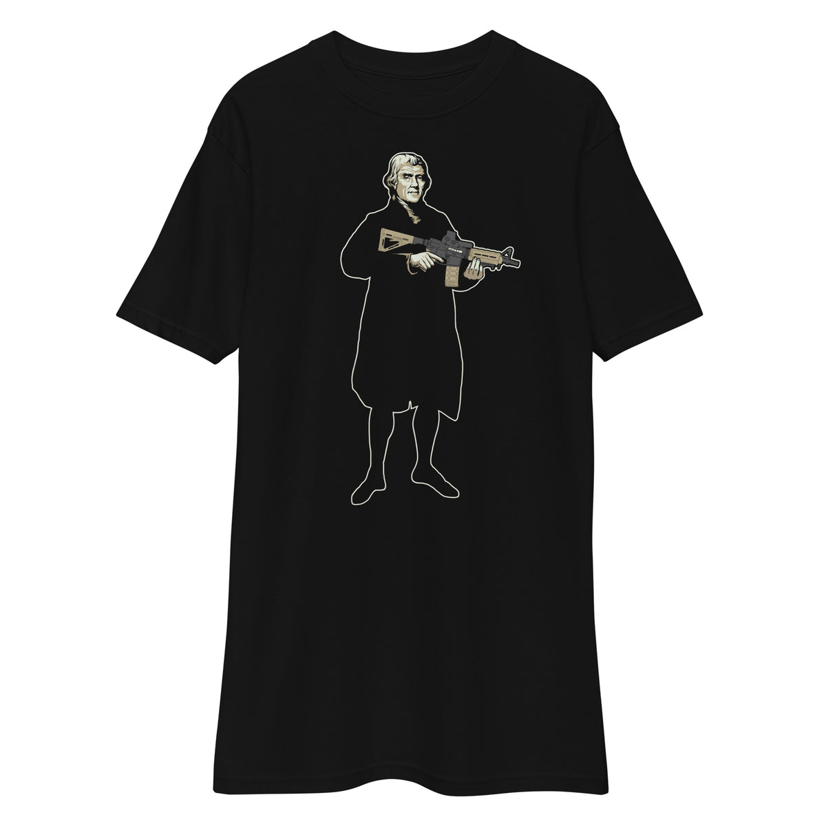 Thomas Jefferson With An M4 Men’s Heavyweight Men&#39;s T-Shirt