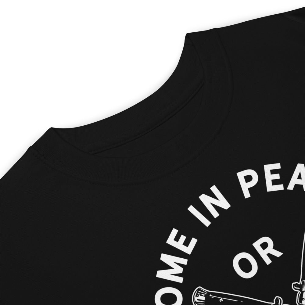 Come In Peace or Leave In Pieces Men’s Heavy Work Tee