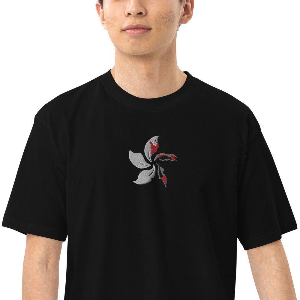 Black Bauhinia Heavyweight Embroidered T-Shirt