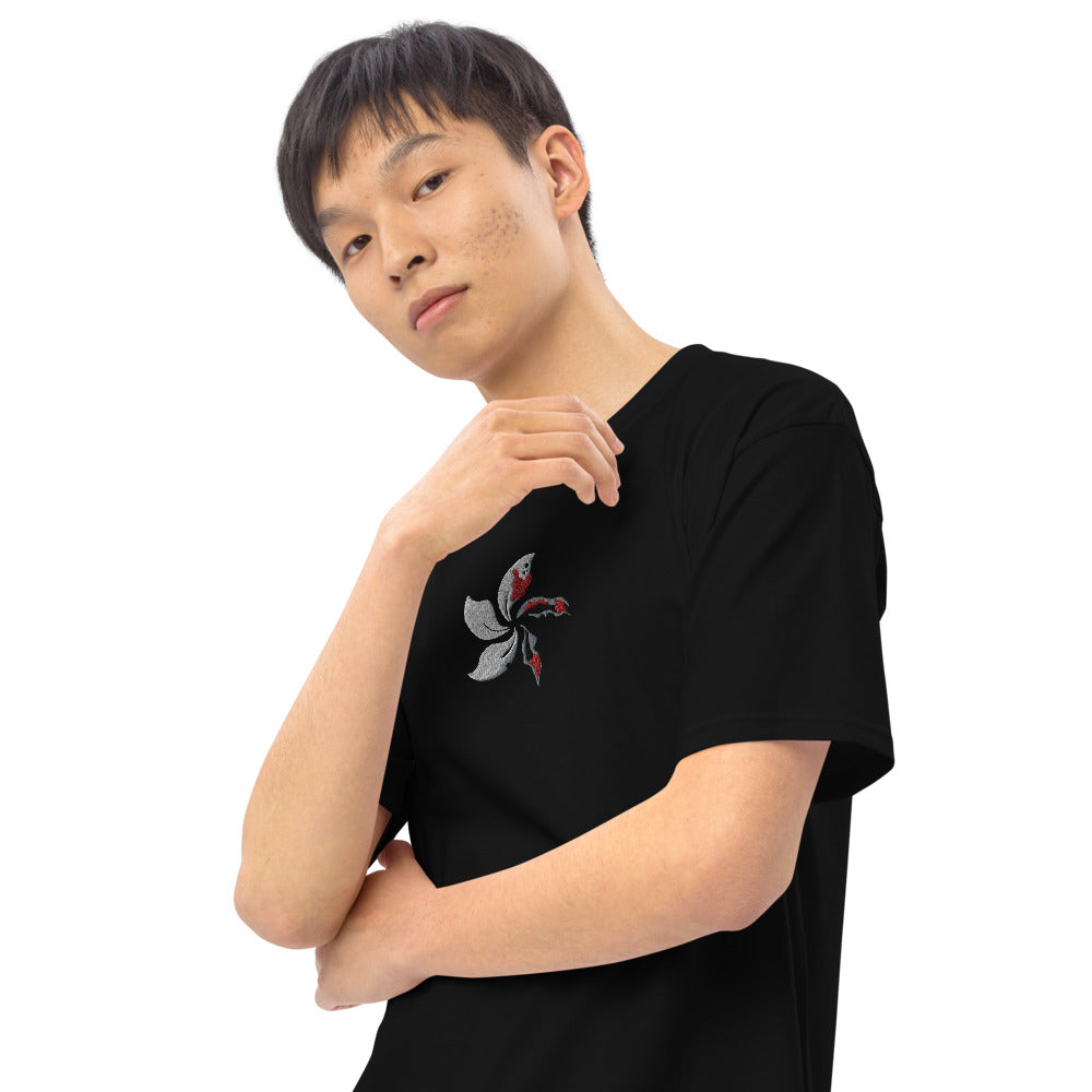 Black Bauhinia Heavyweight Embroidered T-Shirt