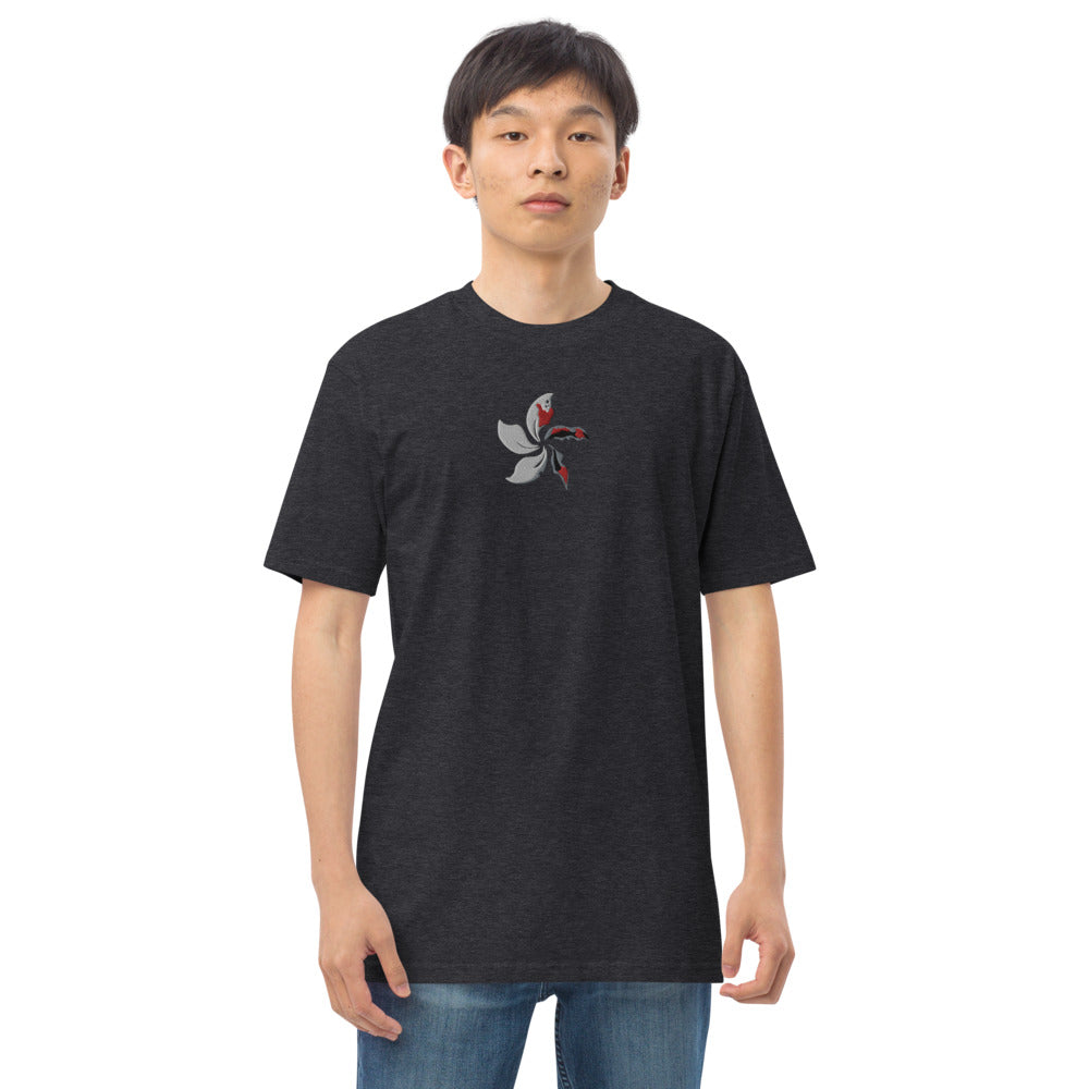 Black Bauhinia Heavyweight Embroidered T-Shirt