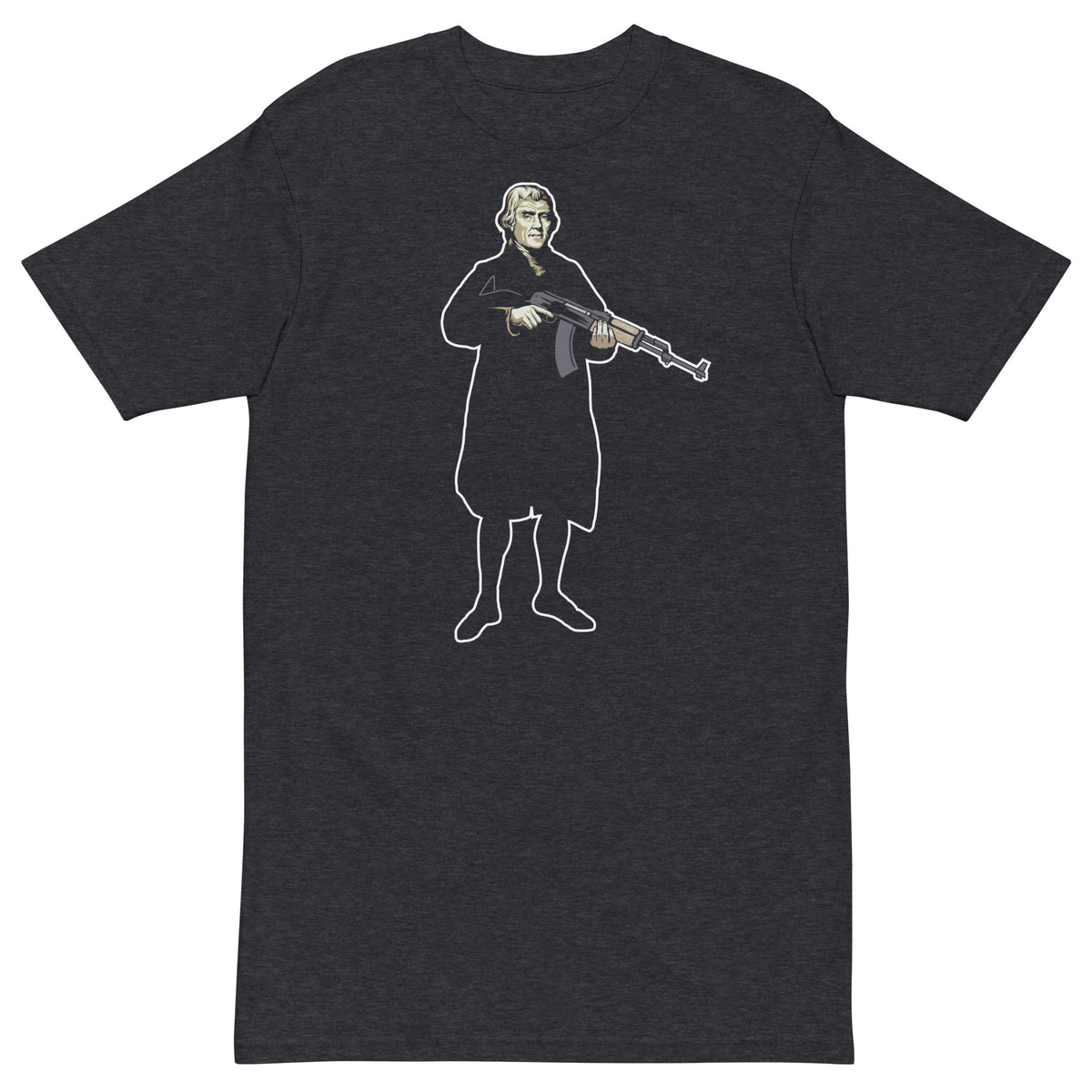 Thomas Jefferson Holding an AK47 Heavyweight Graphic T-Shirt