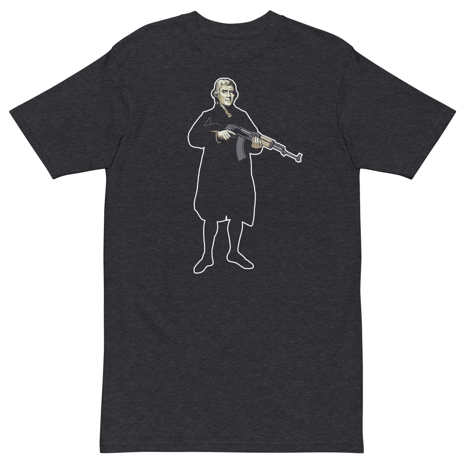 Thomas Jefferson Holding an AK47 Heavyweight Graphic T-Shirt