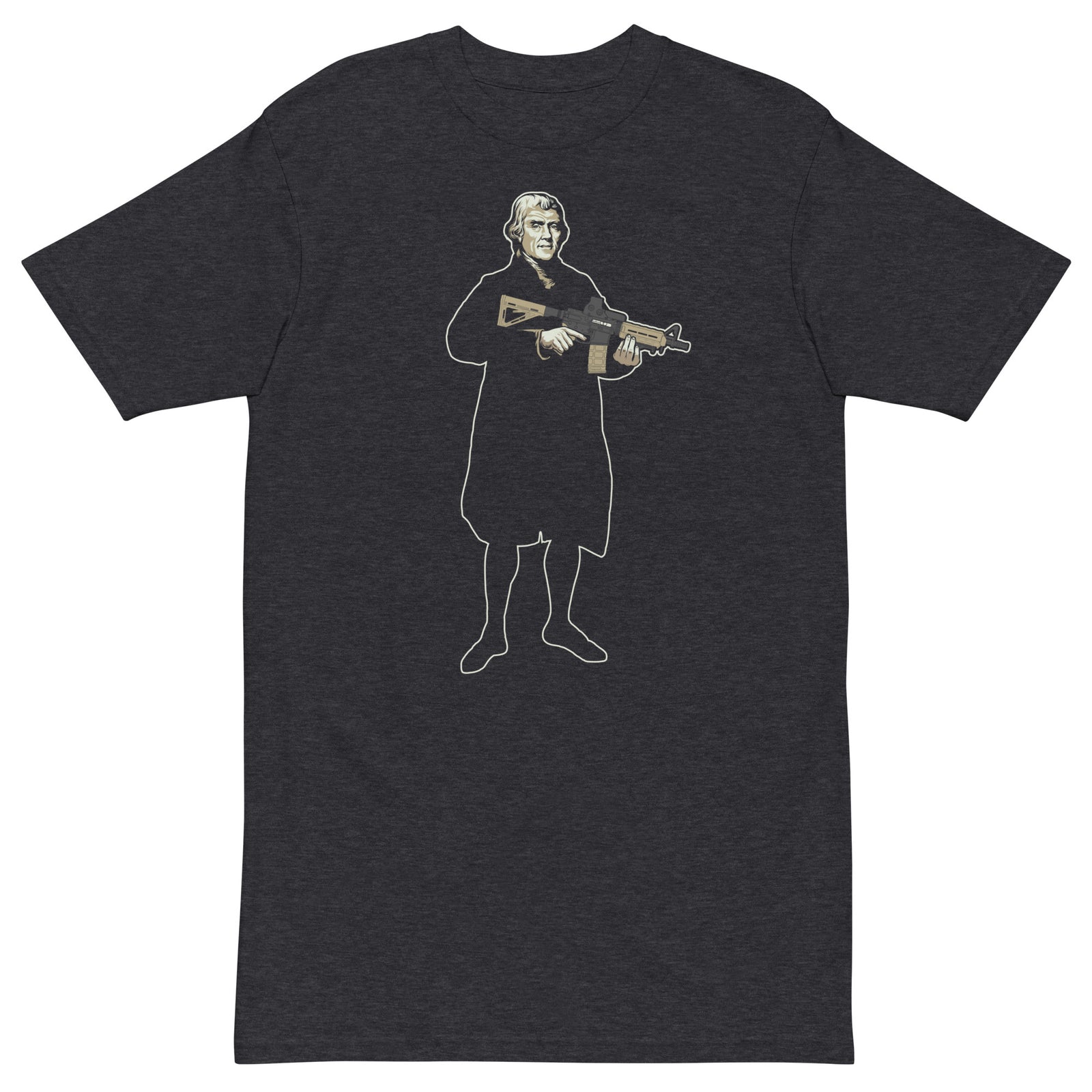 Thomas Jefferson With An M4 Men’s Heavyweight Men's T-Shirt