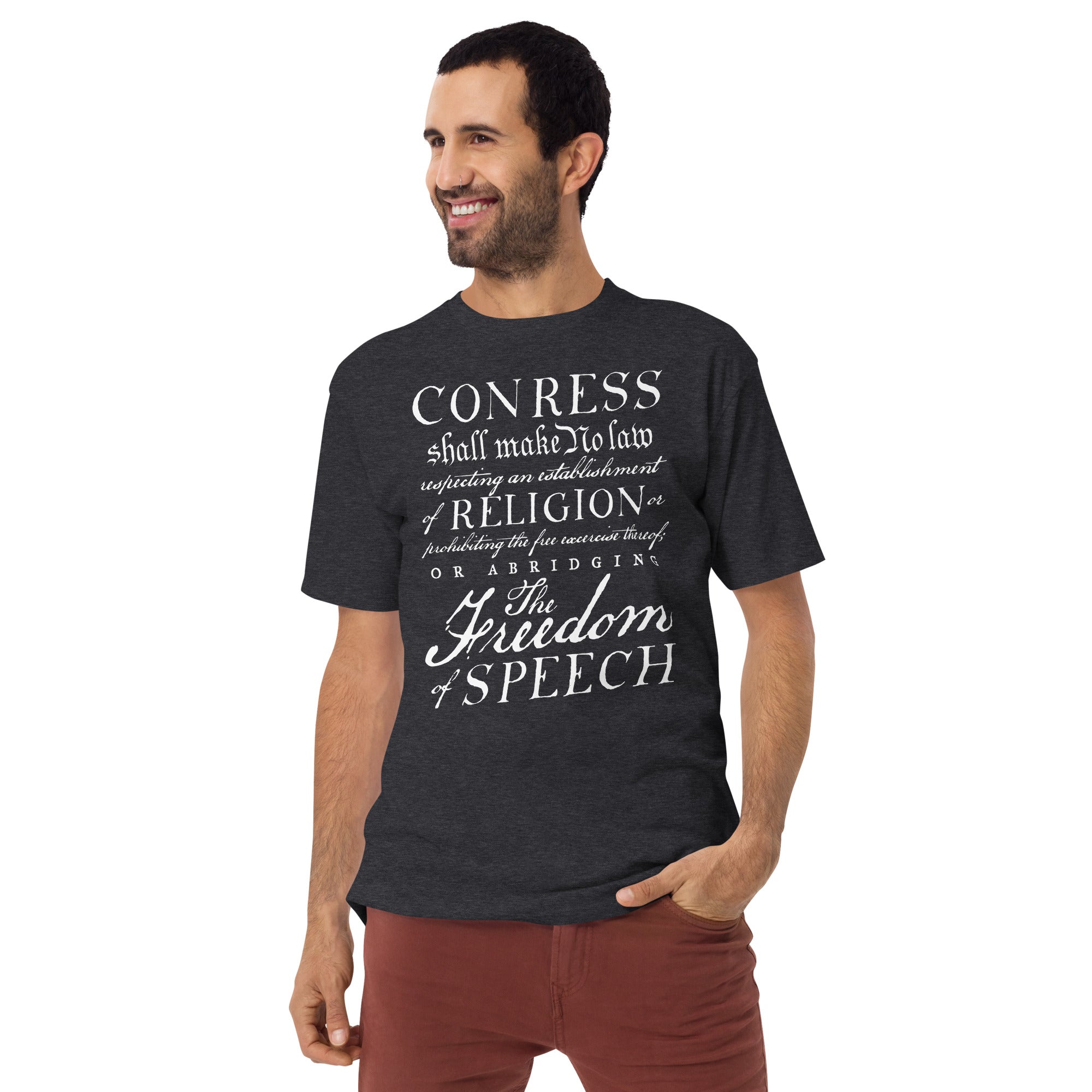 1st Amendment Freedom of Speech Men’s Heavyweight T-Shirt