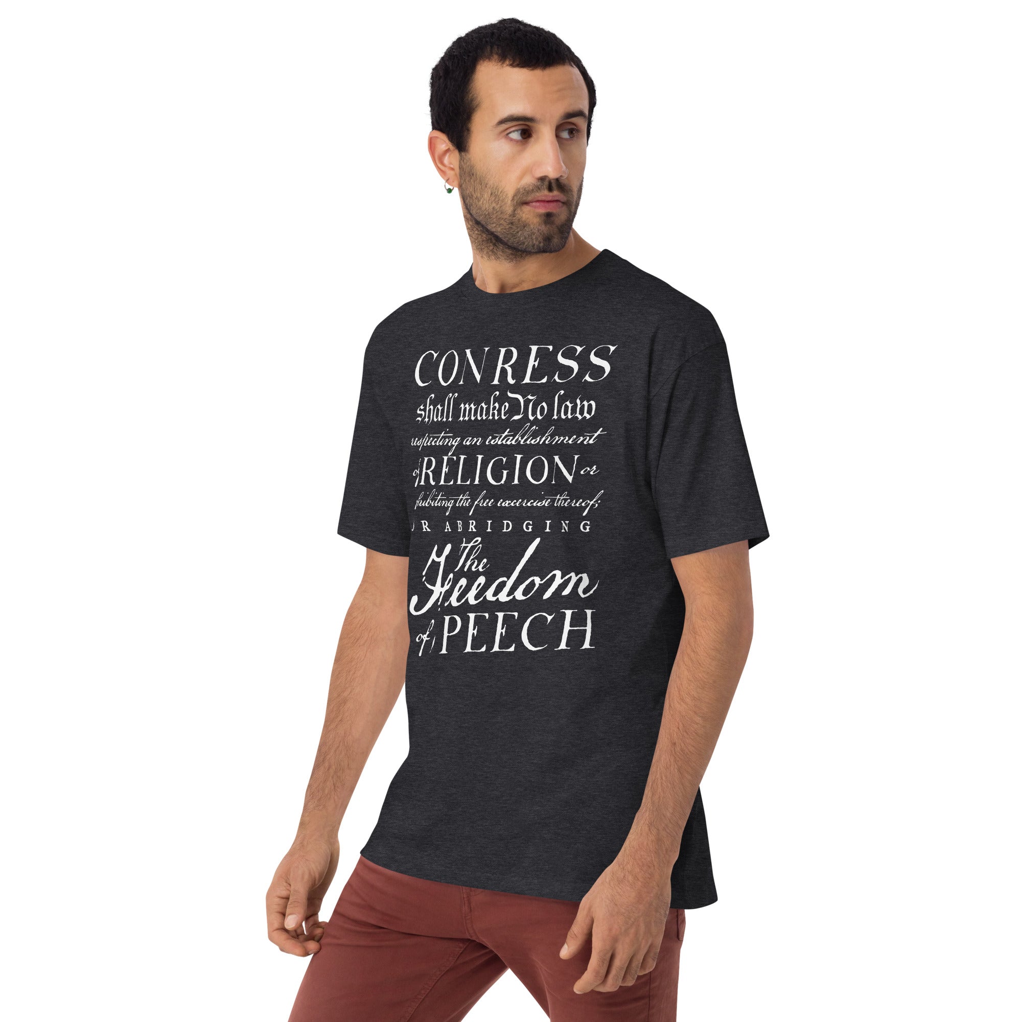 1st Amendment Freedom of Speech Men’s Heavyweight T-Shirt