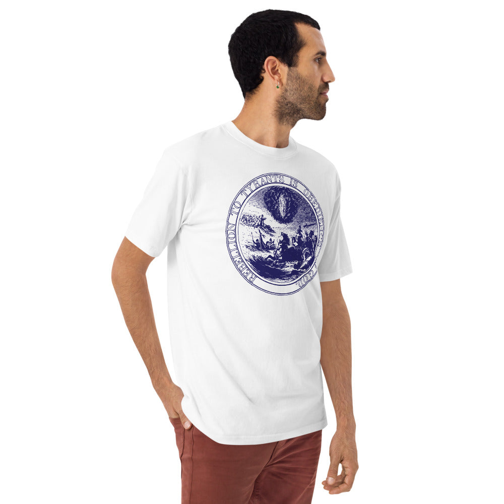Rebellion to Tyrants is Obedience To God Franklin Motto Men’s Heavyweight Tee