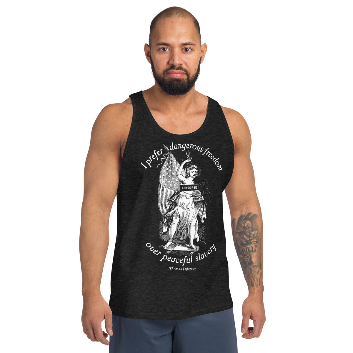 I Prefer Dangerous Freedom Jefferson Quote Unisex Tank Top