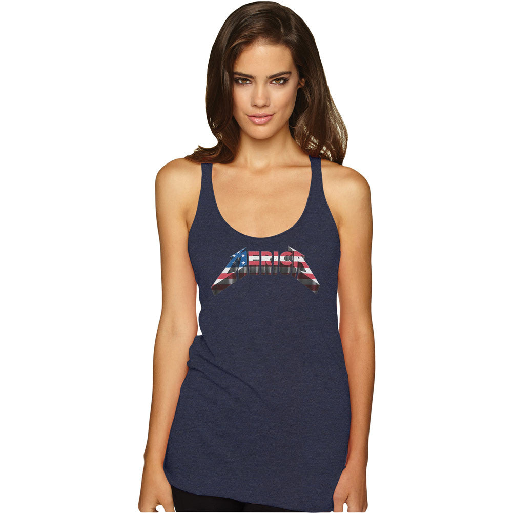 Merica Triblend Ladies Racerback Tank Top