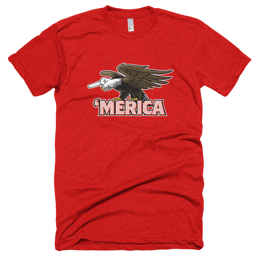 Red National Bird 'Merica Poly Blend American Apparel Unisex Tees