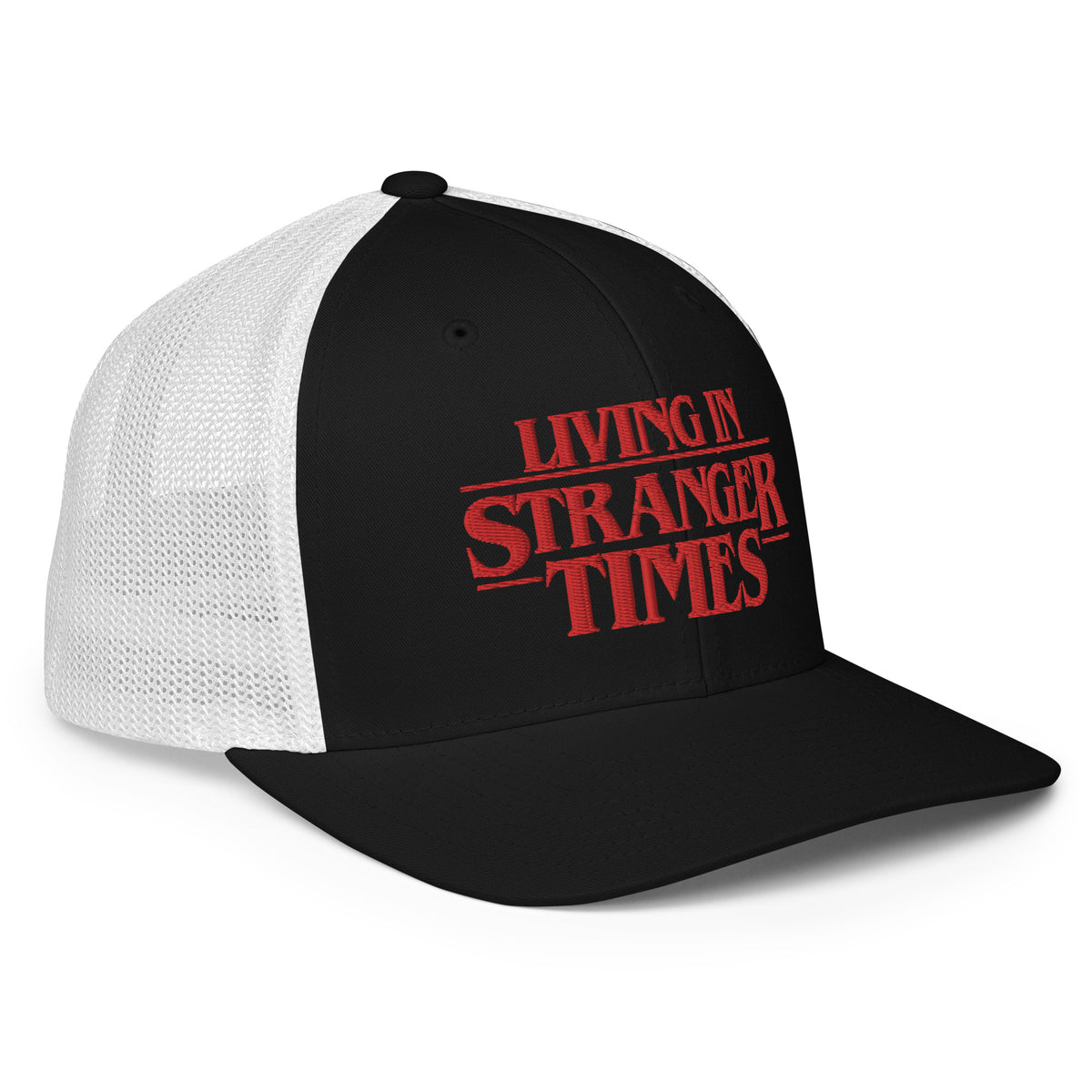 Living in Stranger Times Mesh Flexfit Trucker Hat
