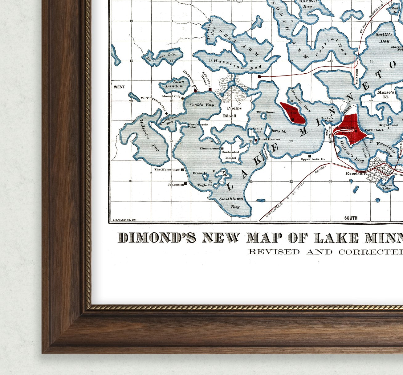 Lake Minnetonka 1881 Map Print