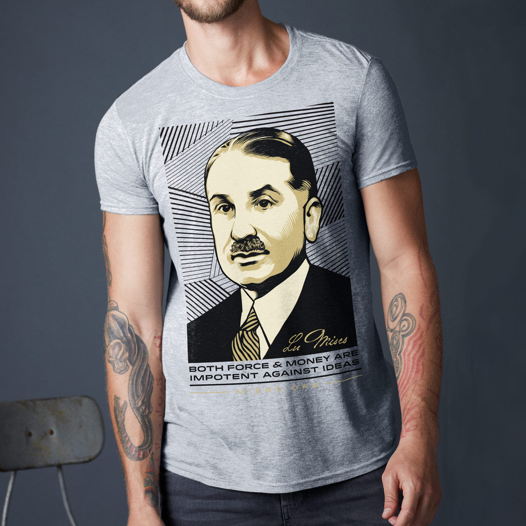 Ludwig Von Mises Ideas Quote T-Shirt Short-Sleeve Unisex T-Shirt
