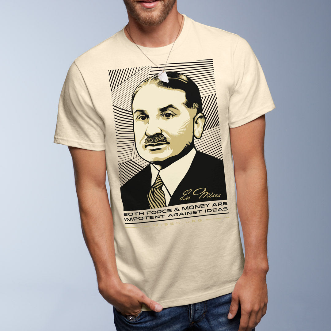 Ludwig Von Mises Ideas Quote T-Shirt Short-Sleeve Unisex T-Shirt