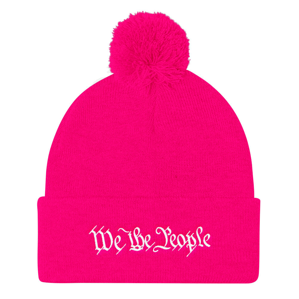We the People Pom Pom Knit Cap
