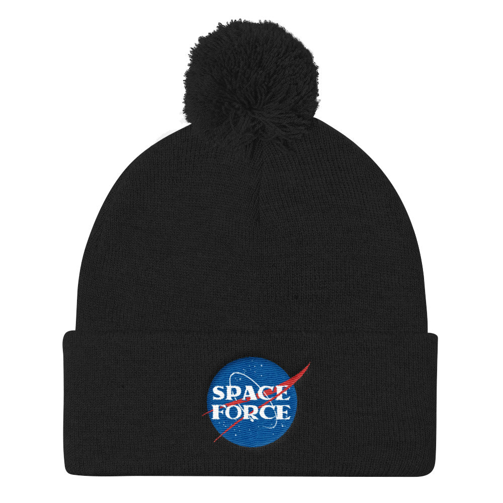 Space Force Pom Pom Knit Cap