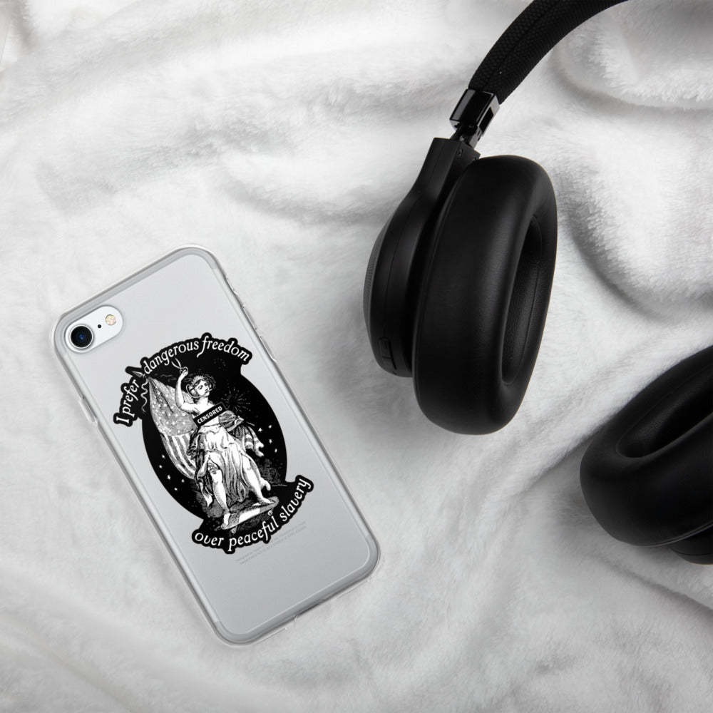 Dangerous Freedom Jefferson Quote Lady Liberty Clear iPhone Case