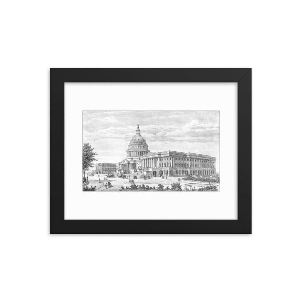 Capitol Etching 1889 Framed poster