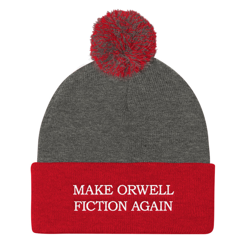Make Orwell Fiction Again Pom Pom Knit Cap