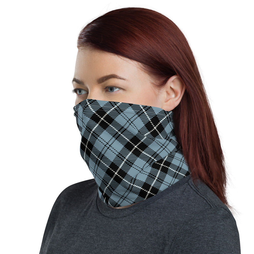 Denim Blue Plaid Neck gaiter