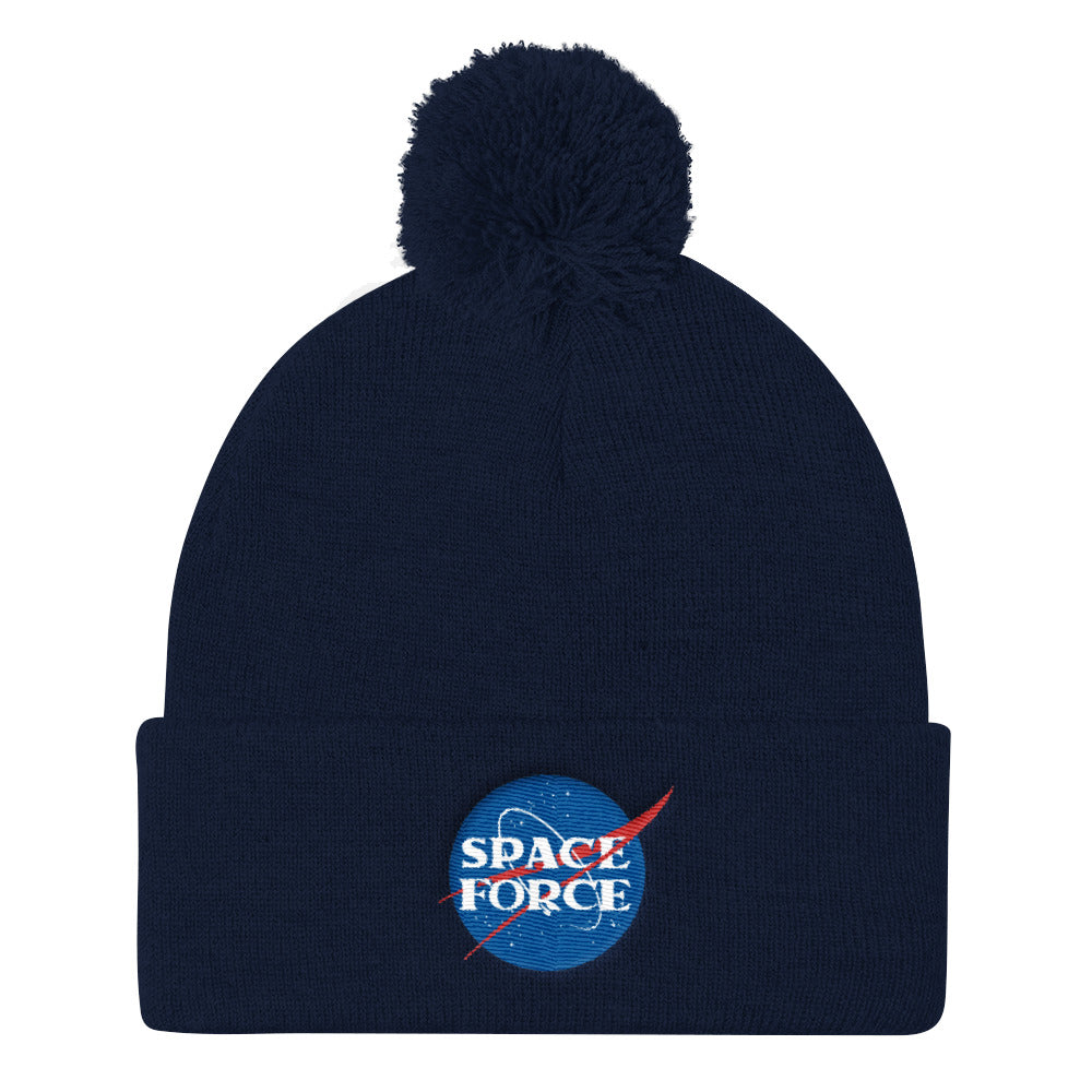 Space Force Pom Pom Knit Cap