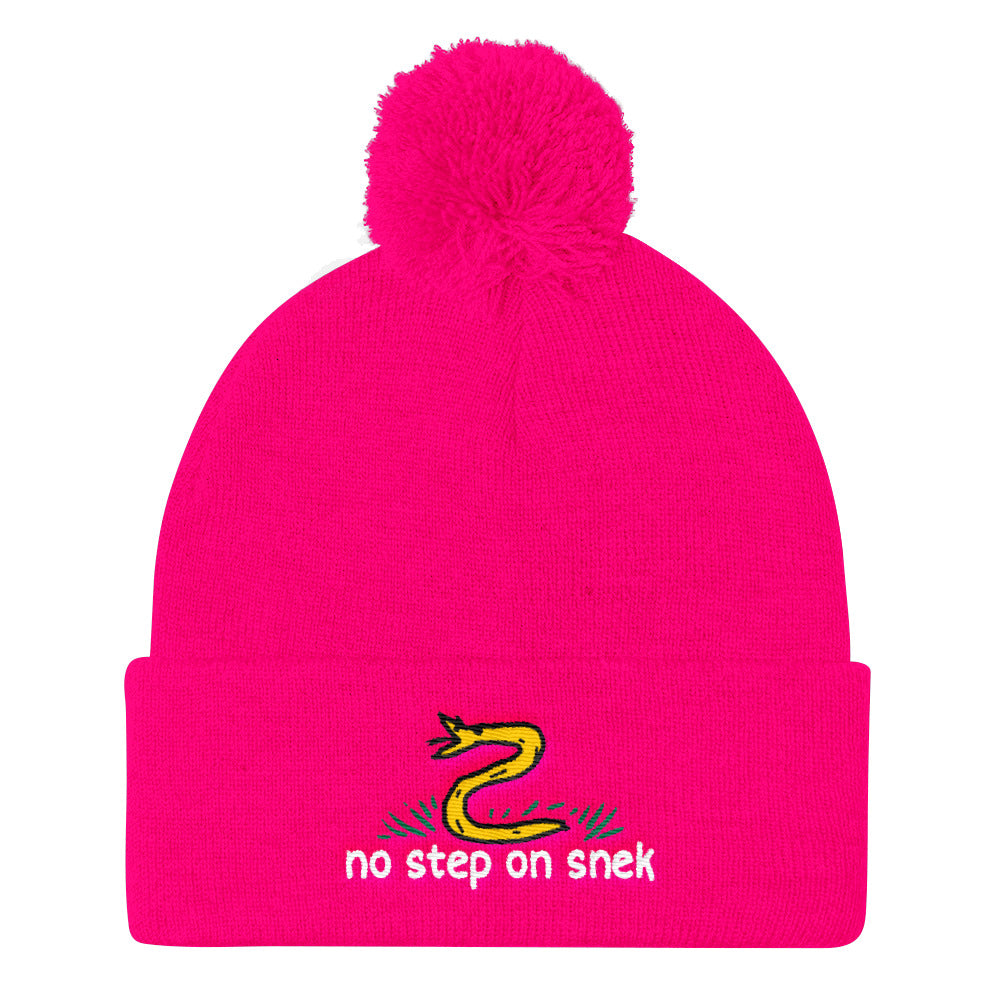 No Step On Snek Pom Pom Knit Cap