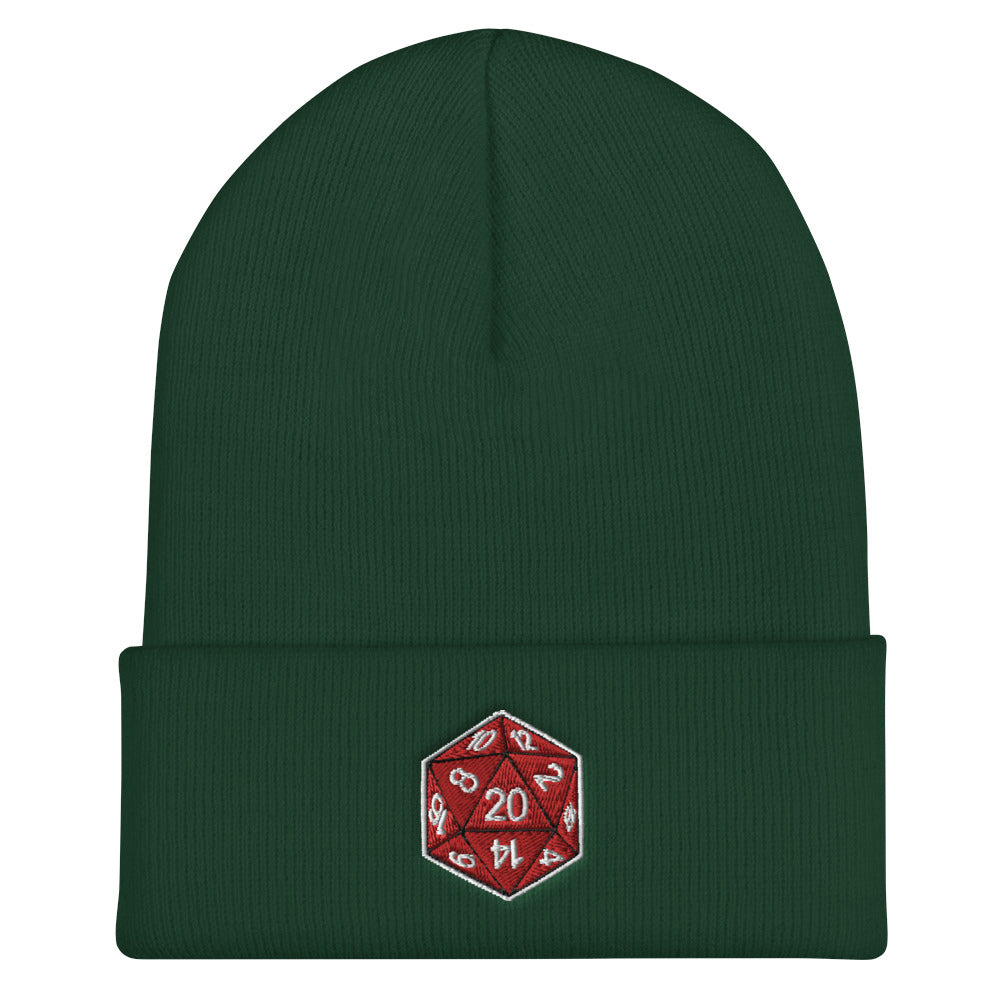 20 Sided Die Cuffed Beanie