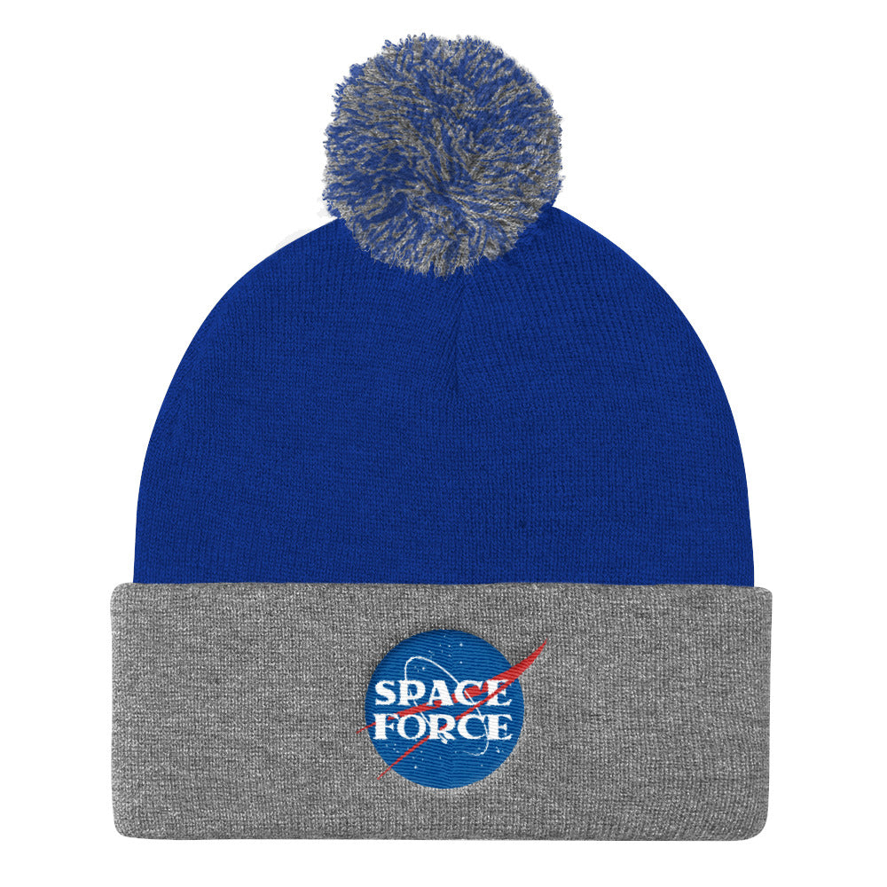 Space Force Pom Pom Knit Cap