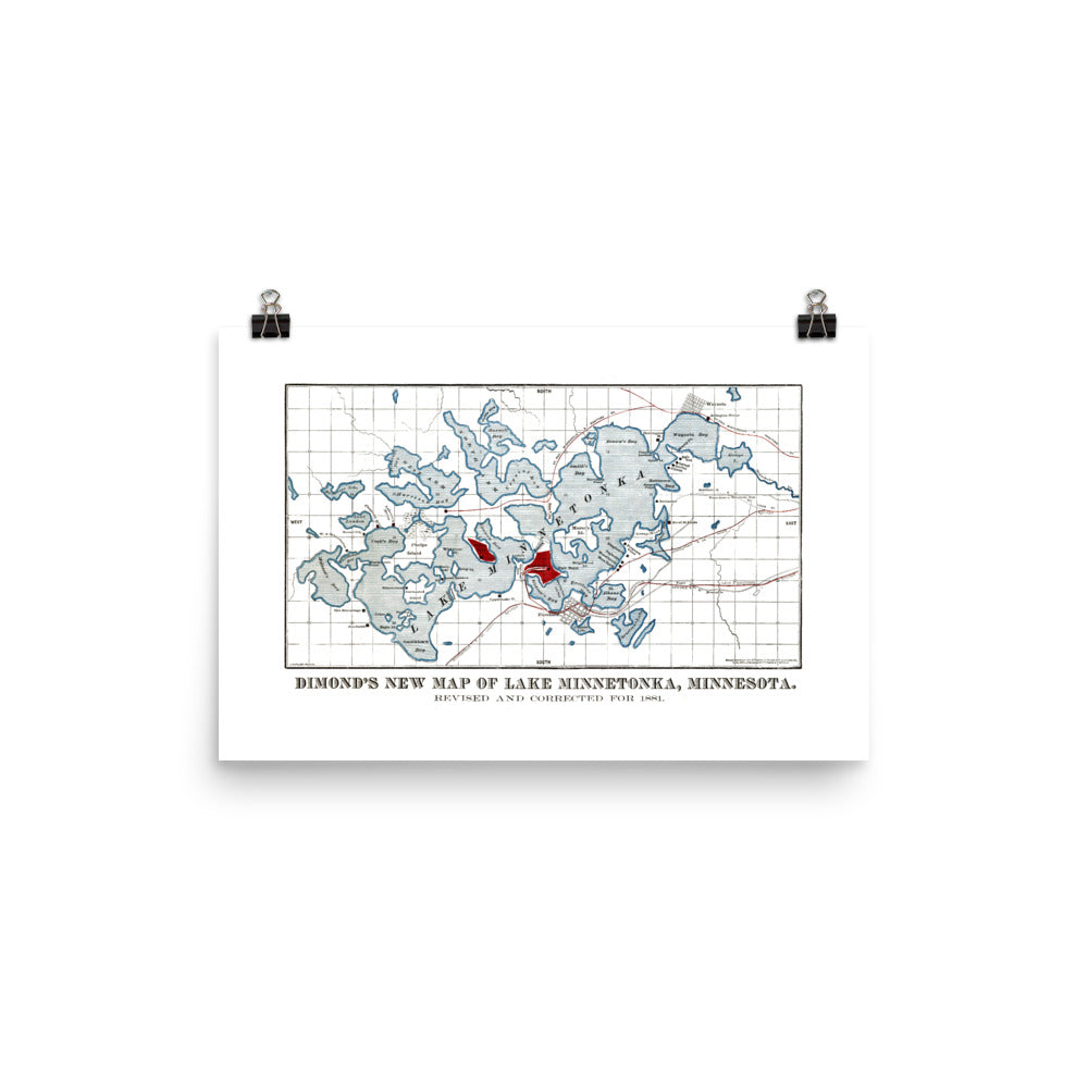 Lake Minnetonka 1881 Map Print
