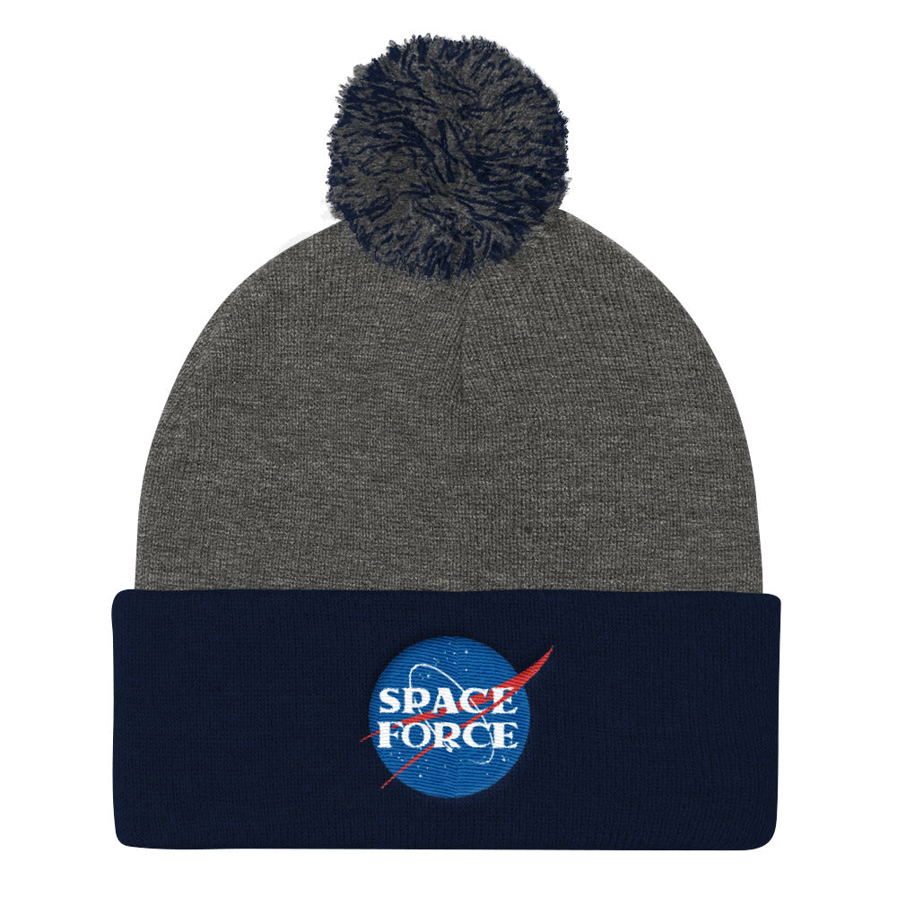 Space Force Pom Pom Knit Cap