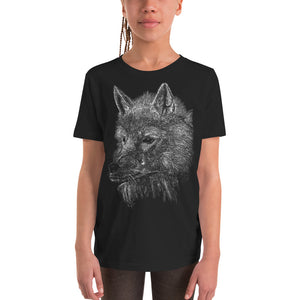 Wolf Etching Youth Short Sleeve T-Shirt