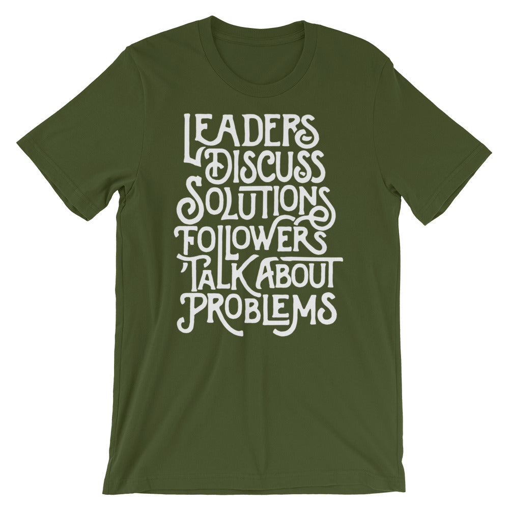 Leaders Discuss Solutions Typographic T-Shirt