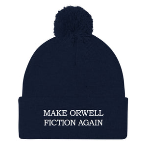 Make Orwell Fiction Again Pom Pom Knit Cap