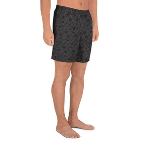 Mod Black and Grey Pattern Men's Athletic Stretch Shorts