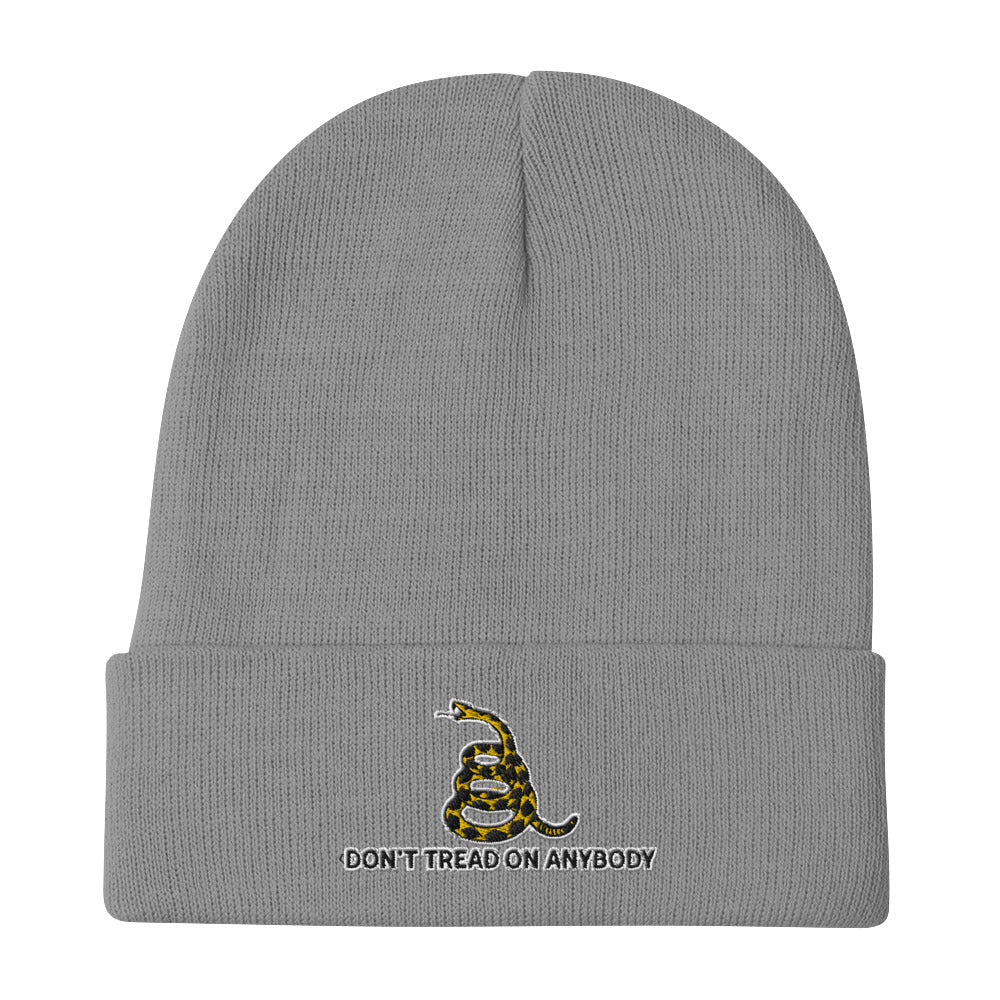 Don&#39;t Tread On Anybody Embroidered Beanie
