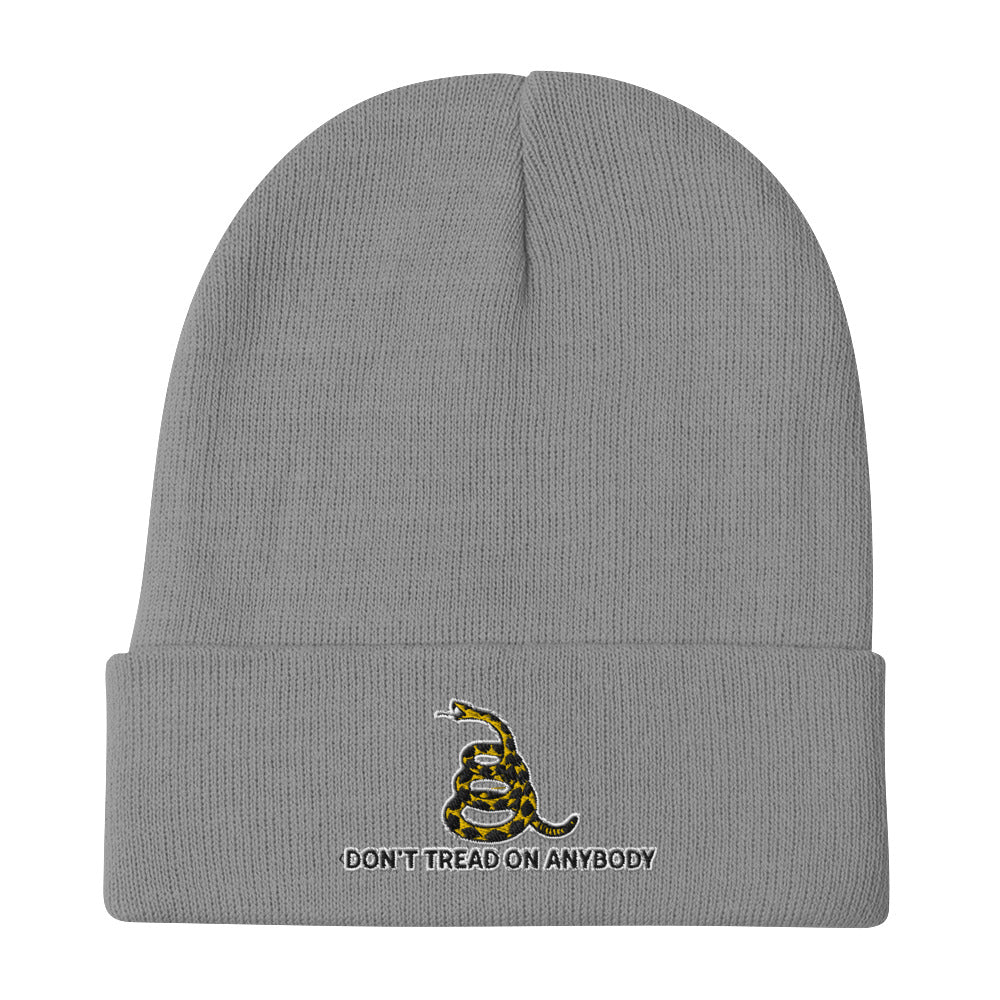 Don't Tread On Anybody Embroidered Beanie