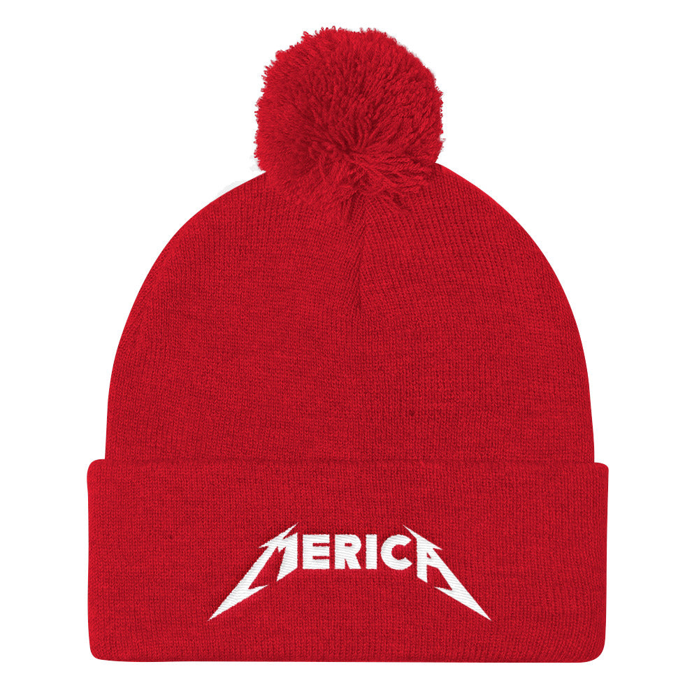 Merica Pom Pom Knit Cap
