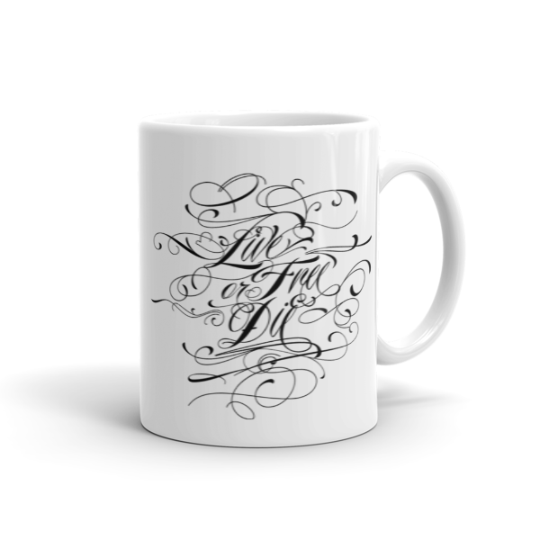 Live Free or Die Typigraphic Mug