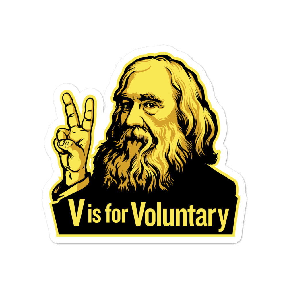 Lysander Spooner V Is For Voluntary Sticker