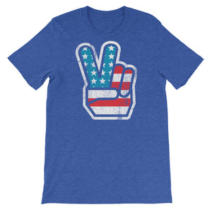 Peace Sign American Distressed Retro T-Shirt