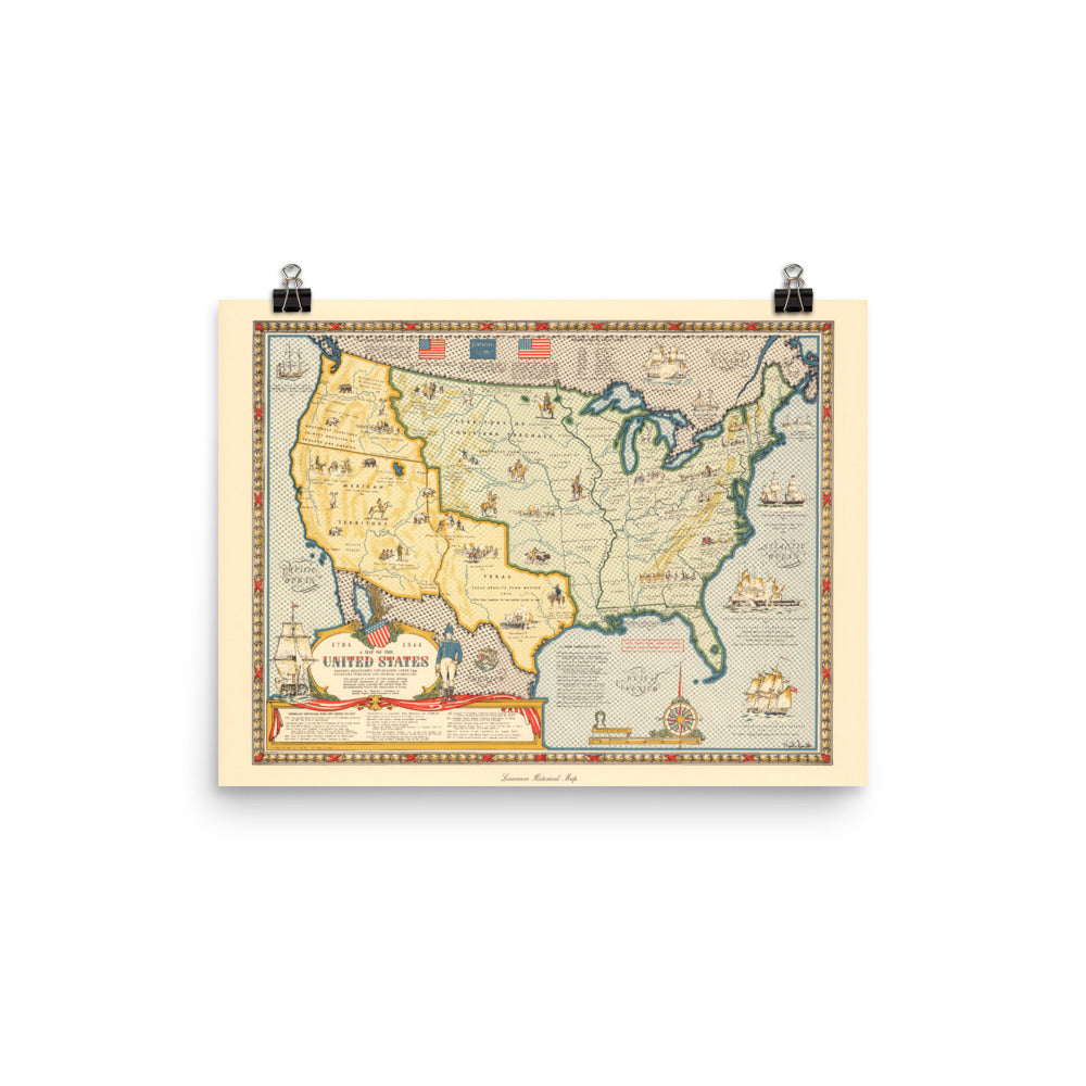 Historical Map of the United States After the Louisiana Purchase