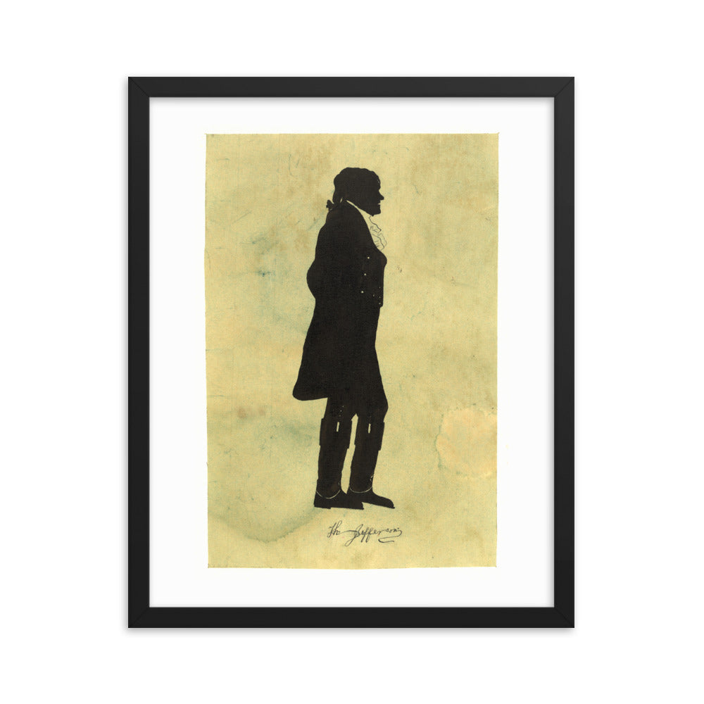 Thomas Jefferson Silhouette by John Marshal Framed Print
