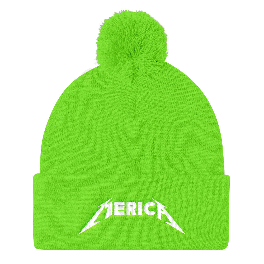 Merica Pom Pom Knit Cap