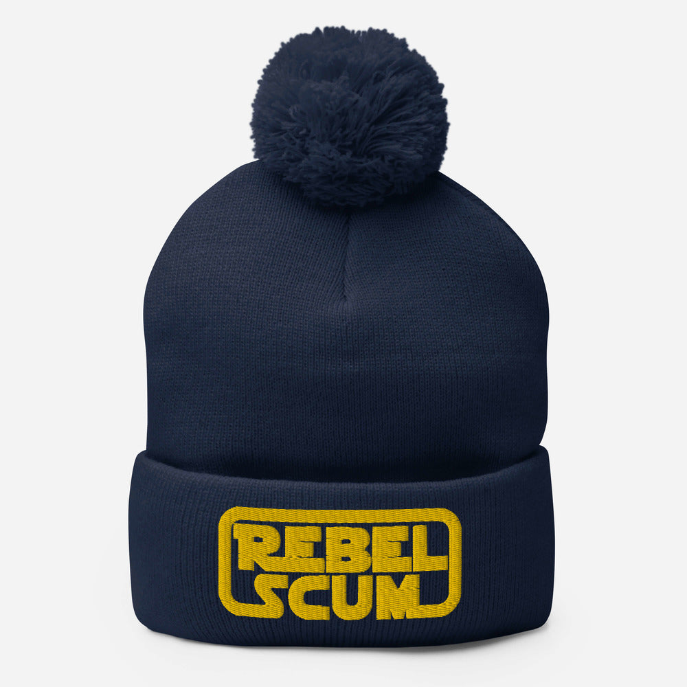 Rebel Scum 3D Embroidered Pom-Pom Beanie