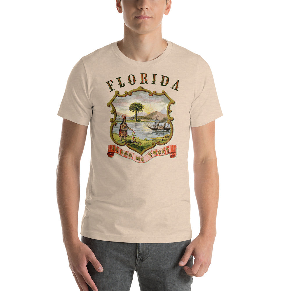 Vintage Florida State Seal Short-Sleeve Unisex T-Shirt