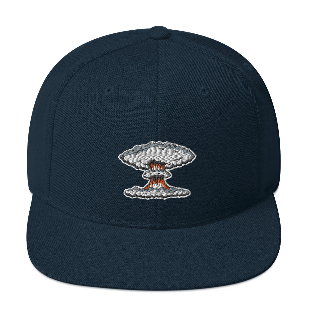 Mushroom Cloud Snapback Hat Dark Navy