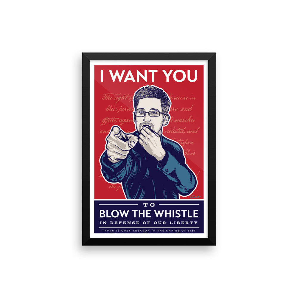 I Want You To Blow The Whistle Edward Snowden Framed Print